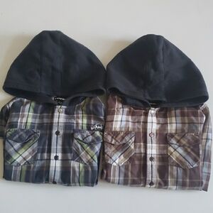 TONY Hawk Plaid Hooded Kids Shirt Lot